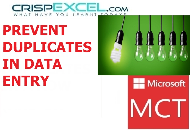 How To Prevent Duplicates In Data Entry in Excel